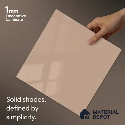 Blush Pink Solid Colors Look LM 24452  8 ft x 4 ft High Gloss Finish Decorative Laminate - 1 mm | Suitable for Living Room, Kitchen, Office