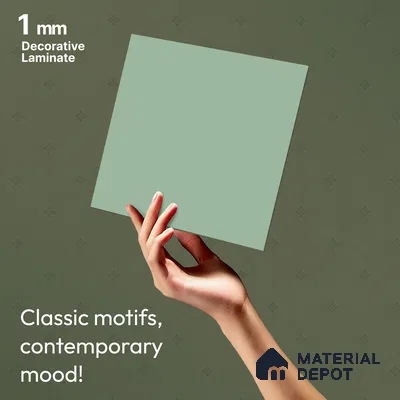 Greenish Grey Solid Colors Look LM 01921 8 ft x 4 ft Matte Finish Decorative Laminate - 1 mm | Suitable for Living Room, Kitchen, Office