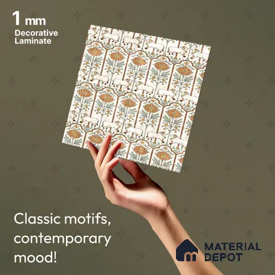 Multi Colour Digital look LM 23936 Nandini Pichwai Art 8 ft x 4 ft Texture Finish Decorative Laminate - 1 mm | Suitable for Living room,TV Unit, Highlighter Wall, Wardrobe, Feature Wall