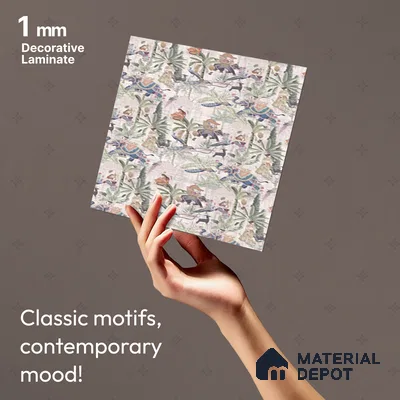 Beige Digital look LM 23939 Vanikaa Miniature Art 8 ft x 4 ft Texture Finish Decorative Laminate - 1 mm | Suitable for Living room,TV Unit, Highlighter Wall, Wardrobe, Feature Wall