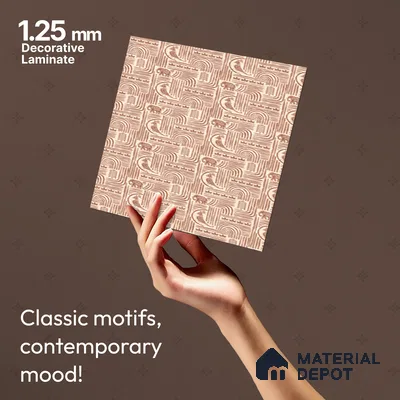 Brown Digital look LM 23942 Matikala Lippan Art 8 ft x 4 ft Texture Finish Decorative Laminate - 1.25 mm | Suitable for Living room,TV Unit, Highlighter Wall, Wardrobe, Feature Wall