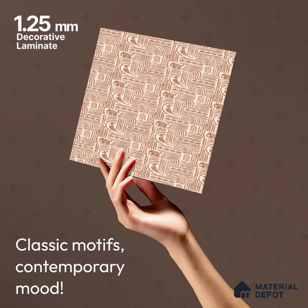 Brown Digital look LM 23942 Matikala Lippan Art 8 ft x 4 ft Texture Finish Decorative Laminate - 1.25 mm | Suitable for Living room,TV Unit, Highlighter Wall, Wardrobe, Feature Wall