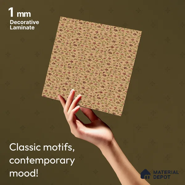 Brown Digital look LM 23943 Fulvatika Miniature Art 8 ft x 4 ft Texture Finish Decorative Laminate - 1 mm | Suitable for Living room,TV Unit, Highlighter Wall, Wardrobe, Feature Wall