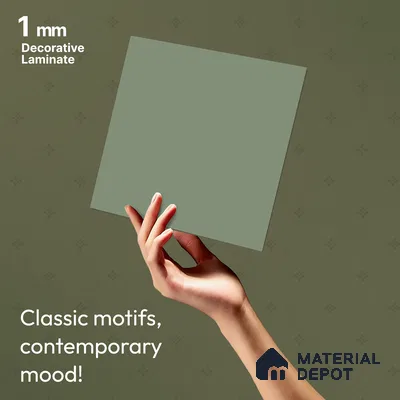 Green Solid Colors look LM 23969 Pale Sage Green  8 ft x 4 ft Matte Finish Decorative Laminate - 1 mm | Suitable for Living Room, Kitchen, Office