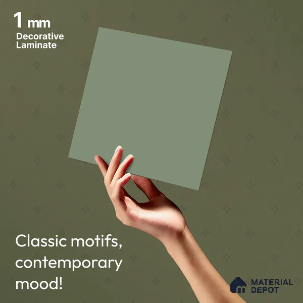 Green Solid Colors look LM 23969 Pale Sage Green  8 ft x 4 ft Matte Finish Decorative Laminate - 1 mm | Suitable for Living Room, Kitchen, Office