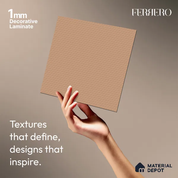 Orange Abstract look Ferrero 1E234 HCO Blush Pink 8 ft x 4 ft Honey Comb Finish Decorative Laminate - 1 mm | Matching E3 Edgeband Code - (1060)
