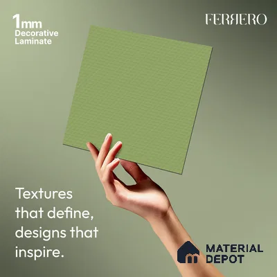Green Abstract look Ferrero 1E243 HCO Pastel Green 8 ft x 4 ft Honey Comb Finish Decorative Laminate - 1 mm | Matching E3 Edgeband Code - (1057)