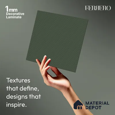 Green Abstract look Ferrero 1E236 HCO Sage Green 8 ft x 4 ft Honey Comb Finish Decorative Laminate - 1 mm | Matching Prism Edgeband Code - (10115)