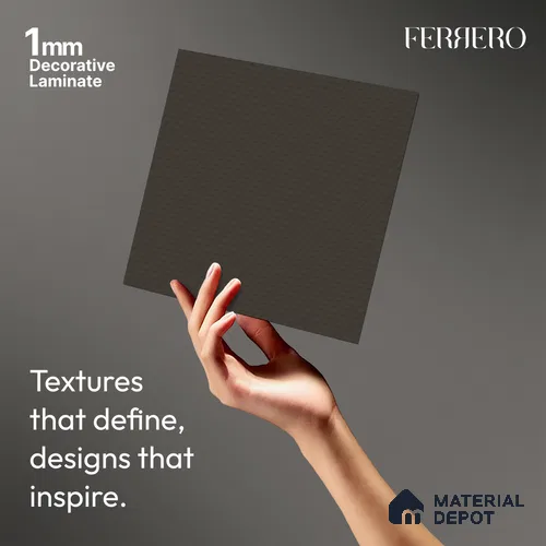 Grey Abstract look Ferrero 1E242 HCO Graphite Grey 8 ft x 4 ft Honey Comb Finish Decorative Laminate - 1 mm | Matching Prism Edgeband Code - (10107)