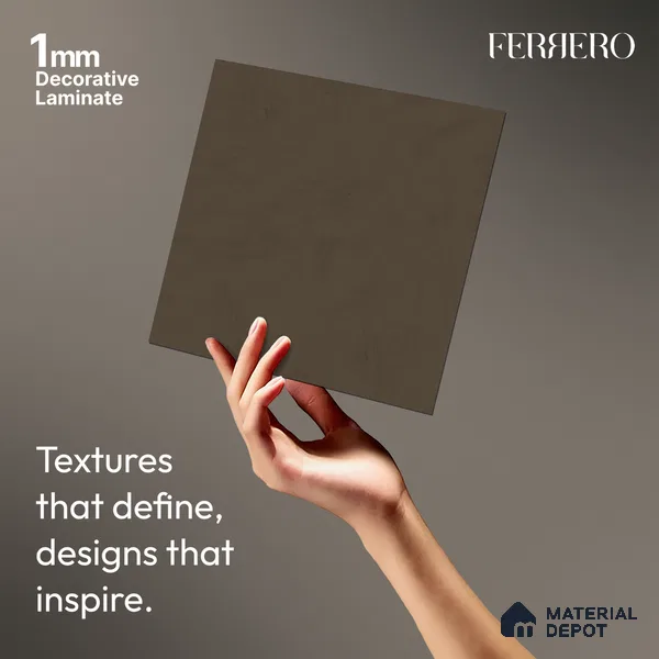 Grey Wave look Ferrero 1E233 PO Earthy Walnut Brown 8 ft x 4 ft Pomel Finish Decorative Laminate - 1 mm | Matching Prism Edgeband Code - (10150)