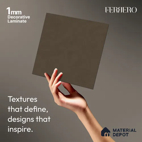 Grey Wave look Ferrero 1E233 PO Earthy Walnut Brown 8 ft x 4 ft Pomel Finish Decorative Laminate - 1 mm | Matching Prism Edgeband Code - (10150)