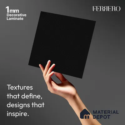Black Wave look Ferrero 1E190 PO Deep Charcoal Grey 8 ft x 4 ft Pomel Finish Decorative Laminate - 1 mm | Matching E3 Edgeband Code - (1006)