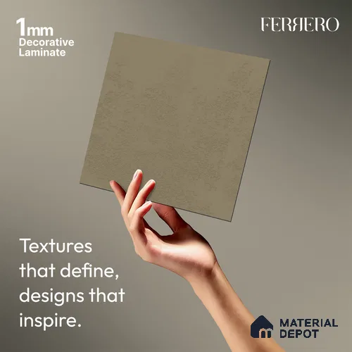 Cream Cement look Ferrero 1E240 PL Soft Alabaster Beige 8 ft x 4 ft Plaster Finish Decorative Laminate - 1 mm | Matching E3 Edgeband Code - (1054)