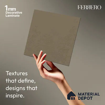 Cream Cement look Ferrero 1E232 PL Subtle Clay Beige 8 ft x 4 ft Plaster Finish Decorative Laminate - 1 mm | Matching E3 Edgeband Code - (232)