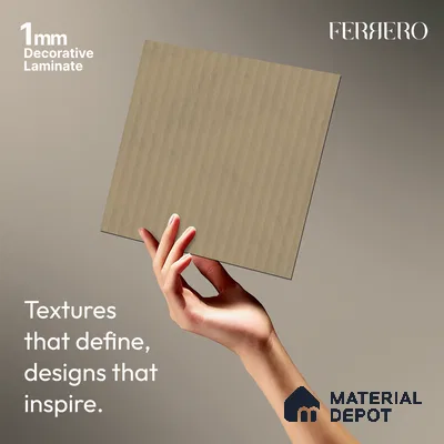 Marble Fluted 1E226 PF Striped Sand Beige 8 ft x 4 ft Texture Finish Decorative Laminate - 1 mm | Suitable for TV Unit,Wardrobe, Kitchen Cabinets