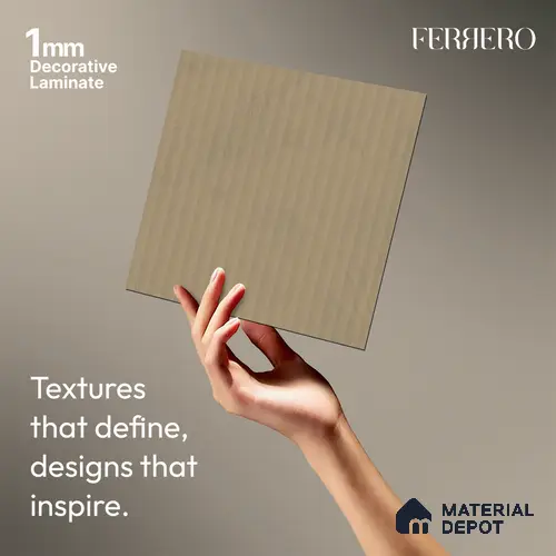 Marble Fluted 1E226 PF Striped Sand Beige 8 ft x 4 ft Texture Finish Decorative Laminate - 1 mm | Suitable for TV Unit,Wardrobe, Kitchen Cabinets