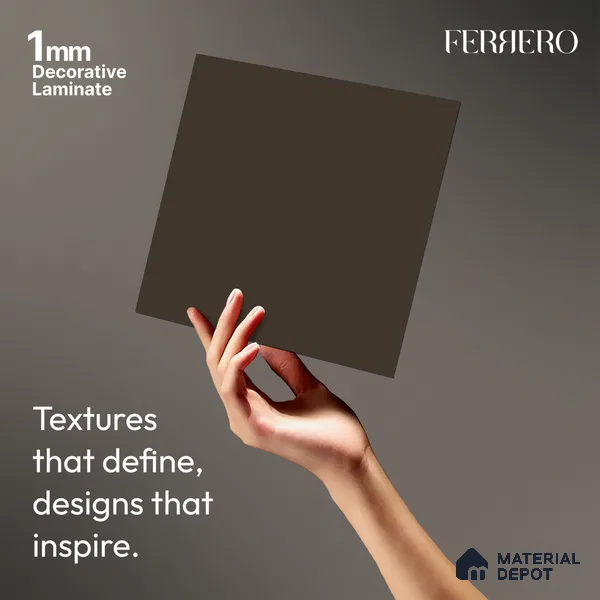 Brown Abstract look Ferrero 1E223 KK Warm Taupe 8 ft x 4 ft Kabaark Finish Decorative Laminate - 1 mm | Matching E3 Edgeband Code - (1053)