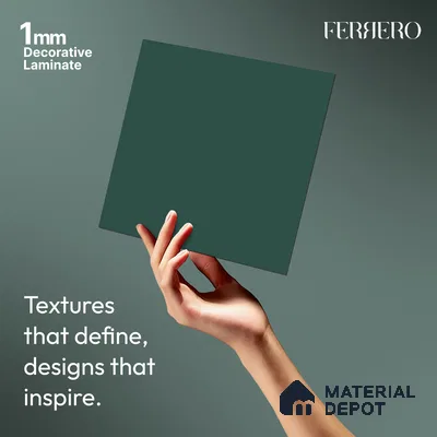 Blue Solid Colors look Ferrero 1E237 SMT Sage Teal Blue 8 ft x 4 ft Satin Matt Finish Decorative Laminate - 1 mm | Suitable for Living Room, Kitchen, Office | Matching Prism Edgeband Code - (10173)