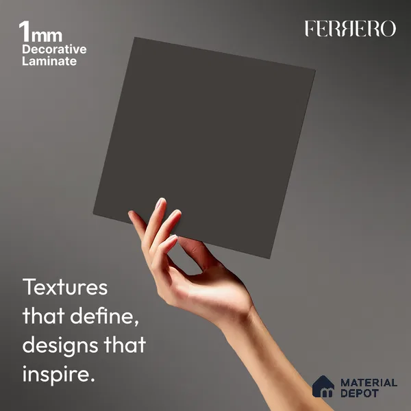 Grey Solid Colors look Ferrero 1E186 SMT Smoky Plum Blue 8 ft x 4 ft Satin Matt Finish Decorative Laminate - 1 mm | Suitable for Living Room, Kitchen, Office | Matching Edgeband Code - (10158)