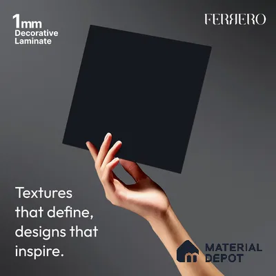 Blue Solid Colors look Ferrero 1E184 SMT Midnight Navy Blue 8 ft x 4 ft Satin Matt Finish Decorative Laminate - 1 mm | Suitable for Living Room, Kitchen, Office | Matching E3 Edgeband Code - (1040 HG)