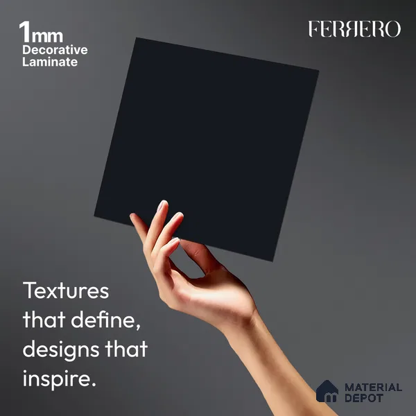 Blue Solid Colors look Ferrero 1E184 SMT Midnight Navy Blue 8 ft x 4 ft Satin Matt Finish Decorative Laminate - 1 mm | Suitable for Living Room, Kitchen, Office | Matching E3 Edgeband Code - (1040 HG)