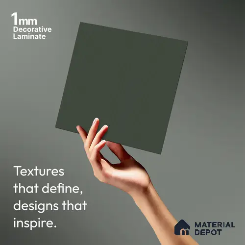 Sage Green Fluted Solid Color Look LM 23698 G 8 ft x 4 ft Texture Finish Decorative Laminate - 1 mm | Suitable for TV Unit, Wardrobe, Kitchen Cabinets