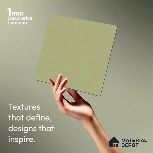 Pistachio Green Fluted Solid Color Look WMF 929 8 ft x 4 ft Texture Finish Decorative Laminate - 1 mm | Suitable for TV Unit, Wardrobe, Kitchen Cabinets