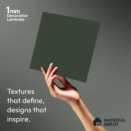 Sage Green Textured Solid Look WP 8 915 8 ft x 4 ft Texture Finish Decorative Laminate - 1 mm | Suitable for TV Unit, Wardrobe, Kitchen Cabinets