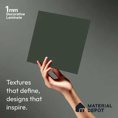 Sage Green Textured Solid Look P 5 915 8 ft x 4 ft Texture Finish Decorative Laminate - 1 mm | Suitable for TV Unit, Wardrobe, Kitchen Cabinets