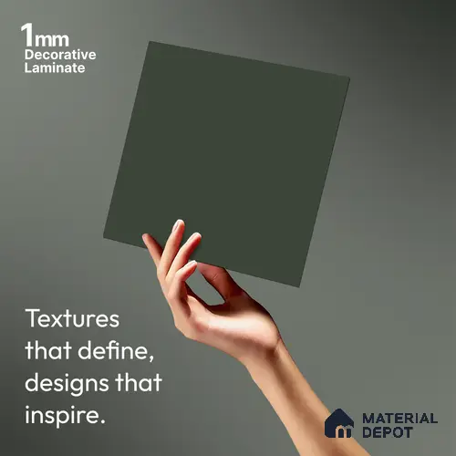 Sage Green Textured Solid Look LM 23702 C 8 ft x 4 ft Texture Finish Decorative Laminate - 1 mm | Suitable for TV Unit, Wardrobe, Kitchen Cabinets