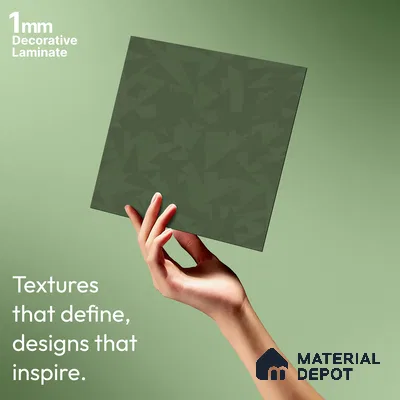 Parrot Green Patterned Look WP 15 949 8 ft x 4 ft Texture Finish Decorative Laminate - 1 mm | Suitable for Bedroom, TV Unit, Wardrobe