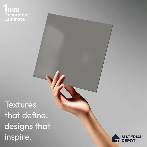 Light Grey Solid Colors Look WU 920 8 ft x 4 ft PU Finish Decorative Laminate - 1 mm | Suitable for Living Room, Kitchen, Office