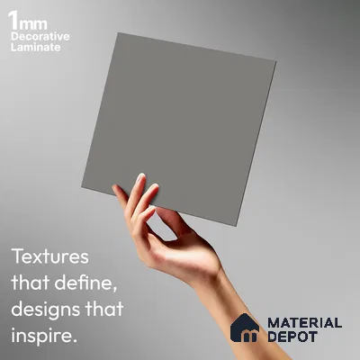 Light Grey Solid Colors Look SMT 920 8 ft x 4 ft Super Matte Finish Decorative Laminate - 1 mm | Suitable for Living Room, Kitchen, Office