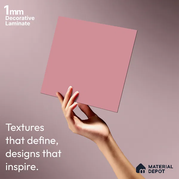 Rosewood Pink Solid Colors Look SMT 909 8 ft x 4 ft Super Matte Finish Decorative Laminate - 1 mm | Suitable for Living Room, Kitchen, Office