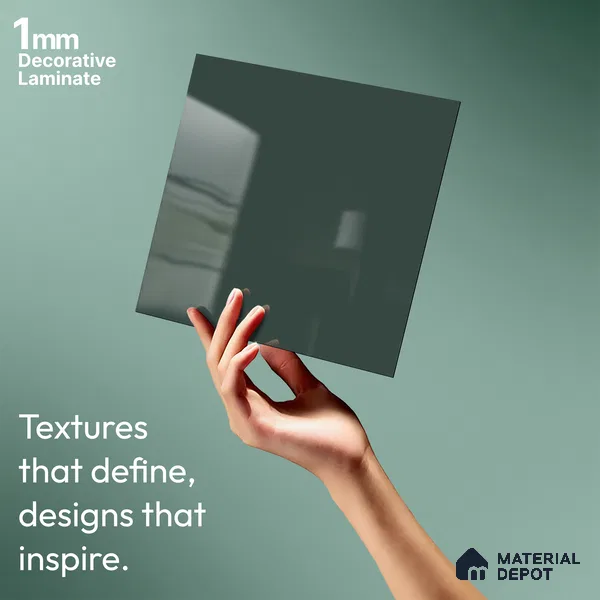Sage Green Solid Colors Look HG 915 8 ft x 4 ft High Gloss Finish Decorative Laminate - 1 mm | Suitable for Living Room, Kitchen, Office
