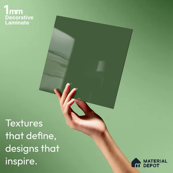 Parrot Green Solid Colors Look HG 949 8 ft x 4 ft High Gloss Finish Decorative Laminate - 1 mm | Suitable for Living Room, Kitchen, Office