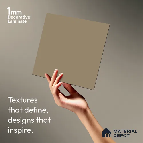 Beige Solid Colors Look LM 01928 8 ft x 4 ft Matte Finish Decorative Laminate - 1 mm | Suitable for Living Room, Kitchen, Office