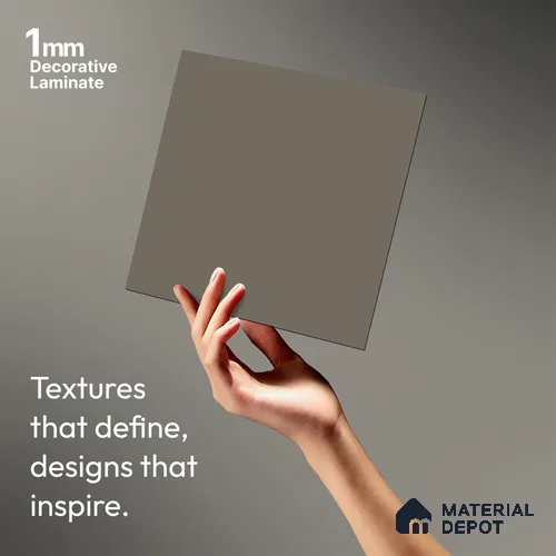 Ash Grey Solid Colors Look LM 01942 8 ft x 4 ft Matte Finish Decorative Laminate - 1 mm | Suitable for Living Room, Kitchen, Office