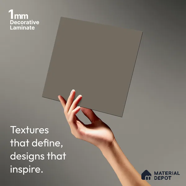 Ash Grey Solid Colors Look LM 01942 8 ft x 4 ft Matte Finish Decorative Laminate - 1 mm | Suitable for Living Room, Kitchen, Office