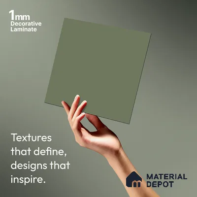 Sage Green Solid Colors Look LM 10851 8 ft x 4 ft Matte Finish Decorative Laminate - 1 mm | Suitable for Living Room, Kitchen, Office