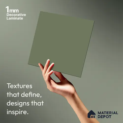 Sage Green Solid Colors Look LM 10851 8 ft x 4 ft Matte Finish Decorative Laminate - 1 mm | Suitable for Living Room, Kitchen, Office