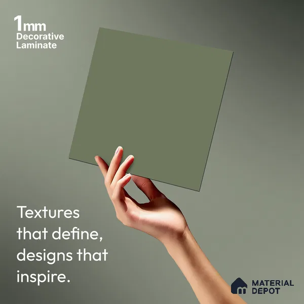 Sage Green Solid Colors Look LM 10851 8 ft x 4 ft Matte Finish Decorative Laminate - 1 mm | Suitable for Living Room, Kitchen, Office