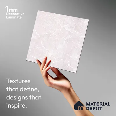 Grey Marble Look LM 10853 8 ft x 4 ft Matte Finish Decorative Laminate - 1 mm | Suitable for TV Unit, Wardrobe, Kitchen Cabinets