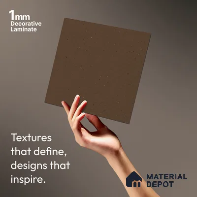 Brown Textured Solid Look LM 10858 8 ft x 4 ft Texture Finish Decorative Laminate - 1 mm | Suitable for TV Unit, Wardrobe, Kitchen Cabinets