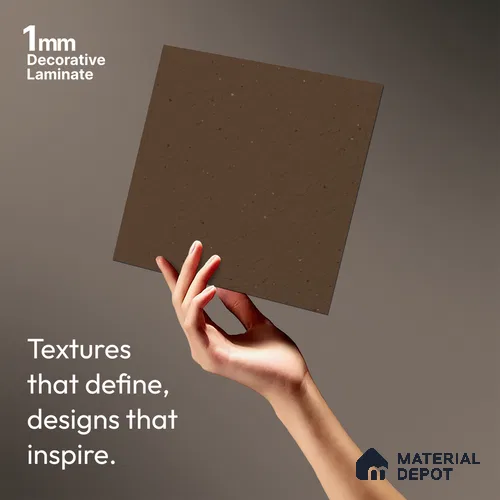 Brown Textured Solid Look LM 10858 8 ft x 4 ft Texture Finish Decorative Laminate - 1 mm | Suitable for TV Unit, Wardrobe, Kitchen Cabinets