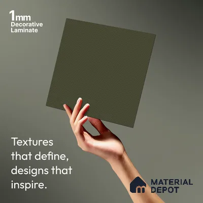 Green Textured Solid Look LM 10867 8 ft x 4 ft Texture Finish Decorative Laminate - 1 mm | Suitable for TV Unit, Wardrobe, Kitchen Cabinets
