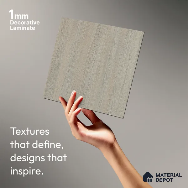 Wooden Look LM 10874 Smoked Binca Pecan 8 ft x 4 ft Texture Finish Decorative Laminate - 1 mm | Suitable for TV Unit, Wardrobe, Kitchen Cabinets