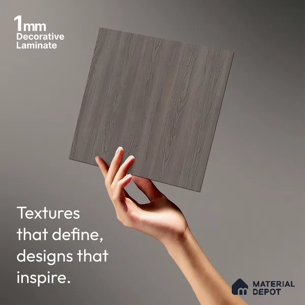Wooden Look LM 10875 Smoked Brosse Pecan 8 ft x 4 ft Texture Finish Decorative Laminate - 1 mm | Suitable for TV Unit, Wardrobe, Kitchen Cabinets
