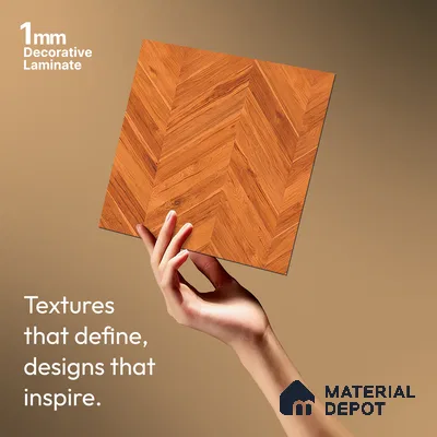 Wooden Look LM 10882 3D Square 8 ft x 4 ft Texture Finish Decorative Laminate - 1 mm | Suitable for TV Unit, Wardrobe, Kitchen Cabinets