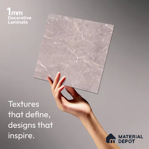 Grey Marble Look LM 10884 8 ft x 4 ft Texture Finish Decorative Laminate - 1 mm | Suitable for TV Unit, Wardrobe, Kitchen Cabinets